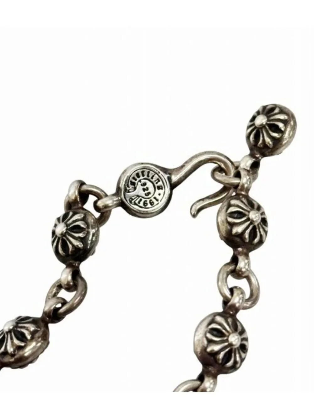 Chrome Hearts 1 Crsbl Chn Sml CH Crs Cross Ball Chain Small CH Necklace Black